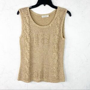 [Last Woman] Classic Tan Woven Knit Sweater Vest